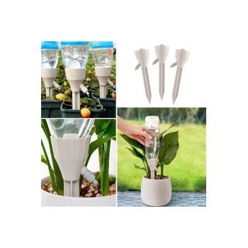 Ayarlanabilir Akış Hızına Sahip Damlama Sulama Çivileri 3lü Otomatik Bitki Sulama Aparatı Tüm Pet Şi