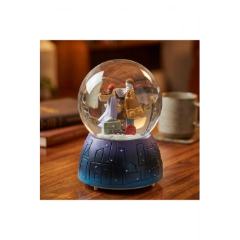 Pilli Işıklı Müzikli Kar Küresi–Valizli Sevgili Çift Figürlü Eğlenceli Masaüstü Biblo, LED Aydınlatm
