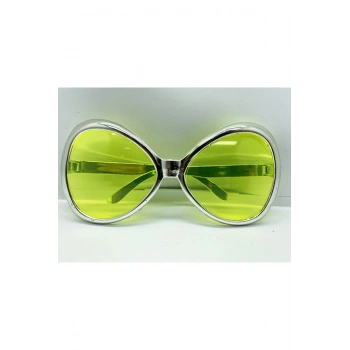 Gümüş Renk Yeşilçam Nostalji 80li Yıllar 90lı Yıllar Parti Gözlüğü 7x16 cm