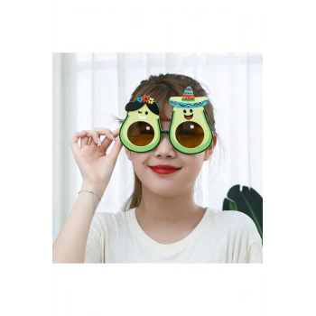 Hawaii Temalı Avokado Gözlük – Kostüm &amp; Parti Gözlüğü (5324)