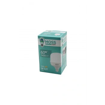 MOSS LIGHT 60W TORCH LED AMPUL PLASTİK E27 5400LUMEN L175 DERECE 50.000 SAAT ÖMÜR IP20 185-265V AC