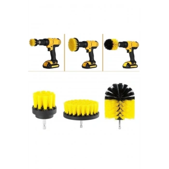 Matkap Ucuna Takılan 3lü Fırça Temizlik Seti