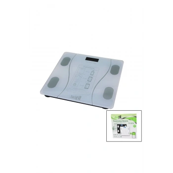 BLUETOOTH -VÜCUT ANALİZLİ DİJİTAL BASKÜL TERAZİ 180KG/50G YAĞ -SU -KAS ORAN -BMI -ODA ℃ TF-1075 (532