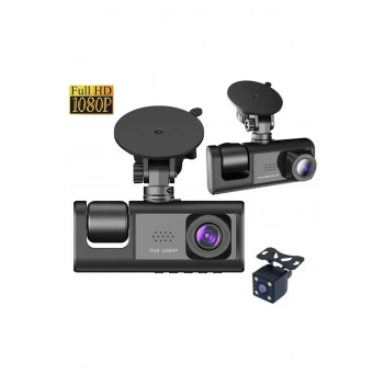 Araç Araba Kamerasi Black Box Traffic Recorder 3 Kameralı (5324)