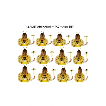 Okul Gösterileri için 12'li Arı Kanadı Seti - Etkinlik Kanatları (5324)
