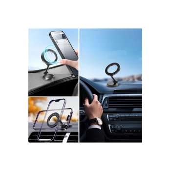 Tüm Telefonlarla Uyumlu Manyetik Araç Telefonu Tutacağı Katlanır 360 Derece Dönen Telefon Standı (53