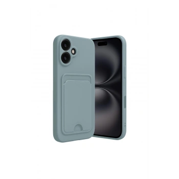 İphone 16 Kılıf Kelvin Kartvizitli Silikon - Açık Yeşil