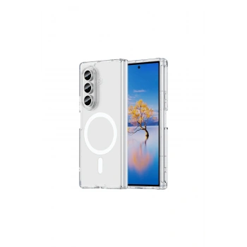Samsung Galaxy Z Fold 7 Kılıf Magneticsafe Şeffaf Silikon - Şeffaf
