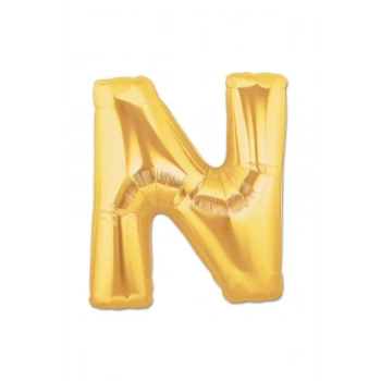 N Harf Folyo Balon Altın Renk 40 İnç