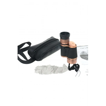 6x24 Baıgısh, Askeri Tarzi Pirinç Ve Deri Kaplamalı, Deri Çantalı Monocular Dürbün Princ