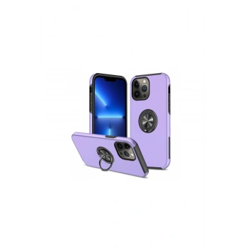 İphone 13 Pro Kılıf Elit Yüzüklü Kapak - Mor
