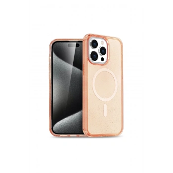 İphone 15 Pro Max Kılıf Magsafe Kapak - Turuncu