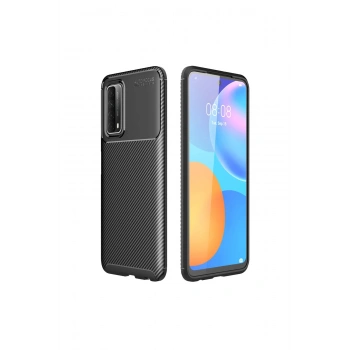 Huawei P Smart 2021 Kılıf Auto Focus Karbon Kapak - Siyah