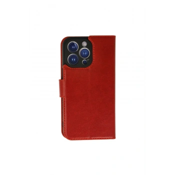 İphone 13 Pro Kılıf Trend S Plus Kapaklı Kılıf - Kırmızı