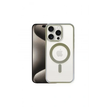 İphone 15 Pro Max Kılıf Erozi Magsafe Kapak - Gri