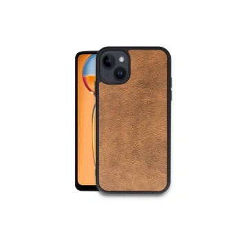 İphone 15 Kılıf Aras Deri Kapak - Taba