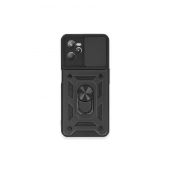 Realme C35 Kılıf Pars Lens Yüzüklü Silikon - Siyah