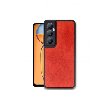 Realme C65 Kılıf Aras Deri Kapak - Kırmızı