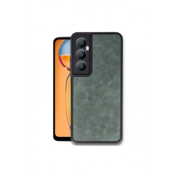 Realme C65 Kılıf Aras Deri Kapak - Koyu Yeşil