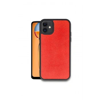 İphone 11 Kılıf Aras Deri Kapak - Kırmızı