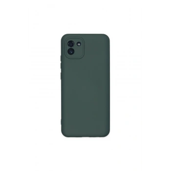 Samsung Galaxy A03 Kılıf Nano İçi Kadife Silikon - Koyu Yeşil