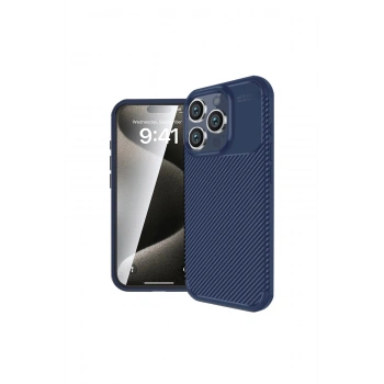 İphone 16 Pro Kılıf Auto Focus Karbon Kapak - Lacivert