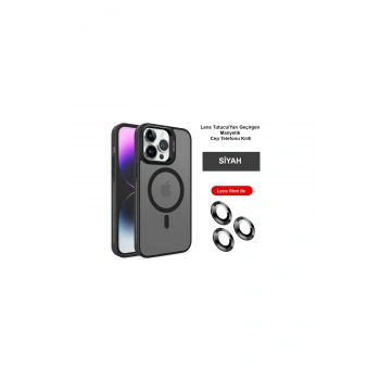 Joko İphone 14 Pro Kılıf Flet Lens Magsafe Kapak - Siyah