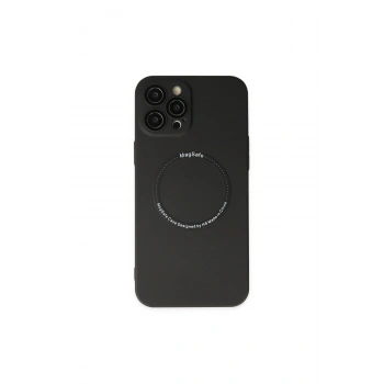 İphone 12 Pro Kılıf Jack Magneticsafe Lens Silikon - Siyah