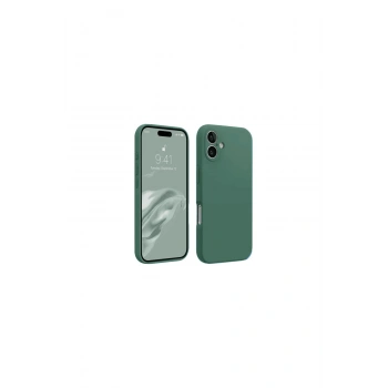 İphone 16 Plus Kılıf First Silikon - Koyu Yeşil
