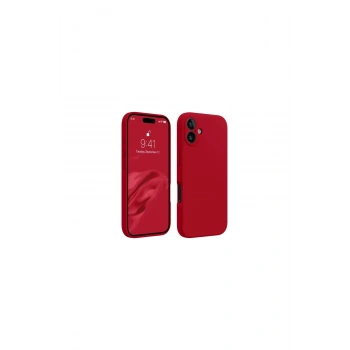 İphone 16 Kılıf First Silikon - Kırmızı