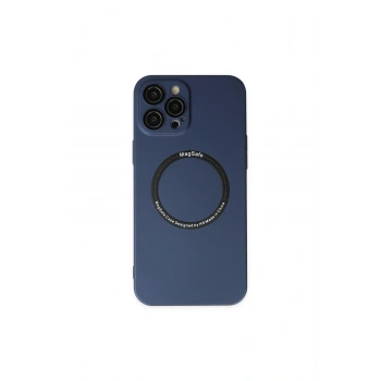 İphone 12 Pro Kılıf Jack Magneticsafe Lens Silikon - Lacivert