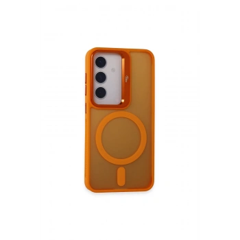 Joko Samsung Galaxy S24 Flet Lens Magsafe Kapak - Turuncu