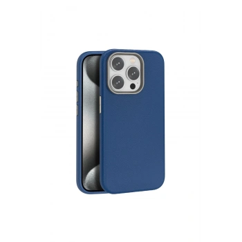 Joko İphone 15 Pro Max Kılıf Wonder Deri Magsafe Kapak - Lacivert