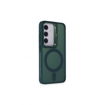 Joko Samsung Galaxy S24 Flet Lens Magsafe Kapak - Koyu Yeşil
