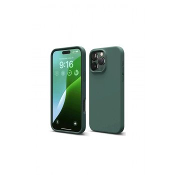 İphone 16 Pro Max Kılıf First Silikon - Koyu Yeşil