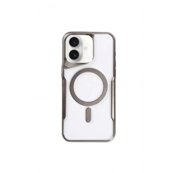İphone 16 Plus Kılıf Boyi Magsafe Silikon Kapak - Titan Gri
