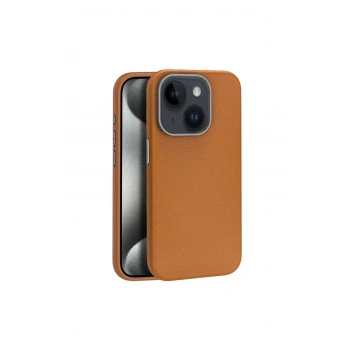 Joko İphone 15 Kılıf Wonder Deri Magsafe Kapak - Kahverengi