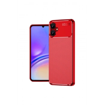 Samsung Galaxy A06 Kılıf Auto Focus Karbon Kapak - Kırmızı