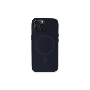 İphone 15 Pro Max Kılıf Oslo Magsafe Kapak - Lacivert