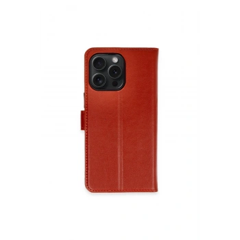 İphone 15 Pro Max Kılıf Trend S Plus Kapaklı Kılıf - Kırmızı