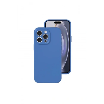 İphone 16 Pro Kılıf Nano İçi Kadife Silikon - Mavi