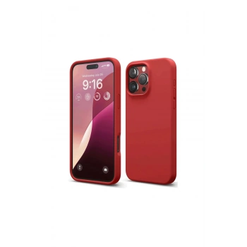 İphone 16 Pro Max Kılıf Nano İçi Kadife Silikon - Kırmızı