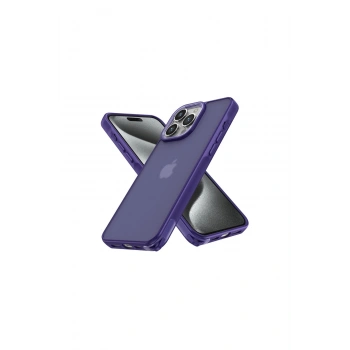 İphone 15 Pro Max Kılıf Elegant Kapak - Derin Mor