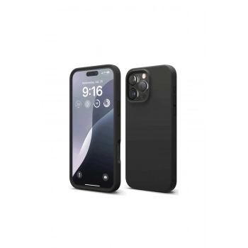 İphone 16 Pro Max Kılıf Nano İçi Kadife Silikon - Siyah