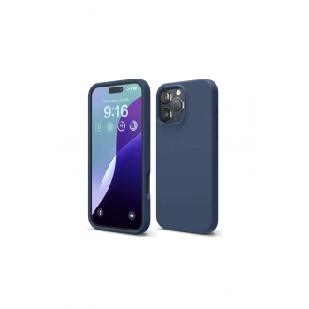 İphone 16 Pro Kılıf Nano İçi Kadife Silikon - Lacivert