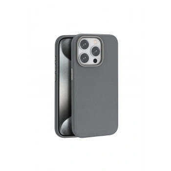 Joko İphone 14 Pro Max Kılıf Wonder Deri Magsafe Kapak - Titan Gri