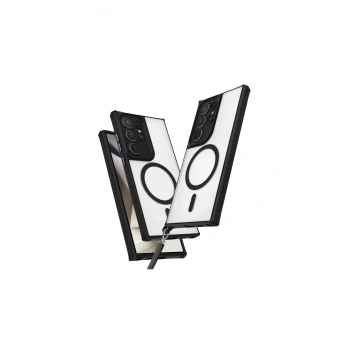 Samsung Galaxy S25 Ultra Kılıf Enka Magsafe Silikon Kılıf - Siyah