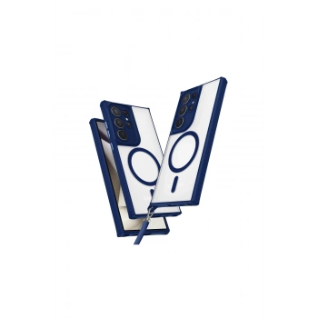 Samsung Galaxy S25 Ultra Kılıf Enka Magsafe Silikon Kılıf - Lacivert