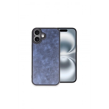 İphone 16 Plus Kılıf Aras Deri Kapak - Lacivert