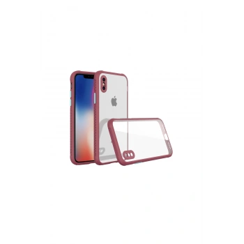 İphone Xs Max Kılıf Miami Şeffaf Silikon - Fuşya